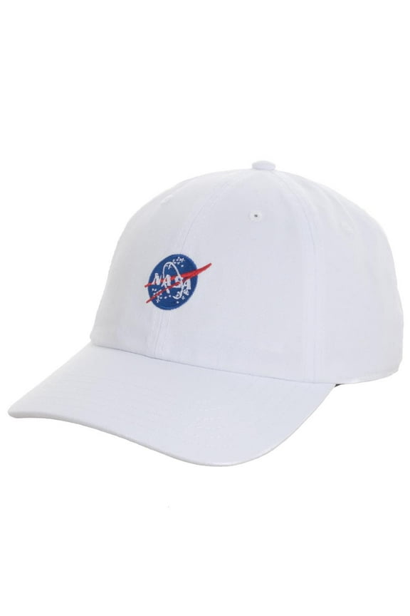 NASA Plain white embroidered Logo Adjustable Baseball Hat