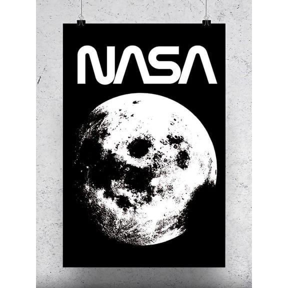 NASA Realistic Moon Silhouette Poster - NASA Designs,