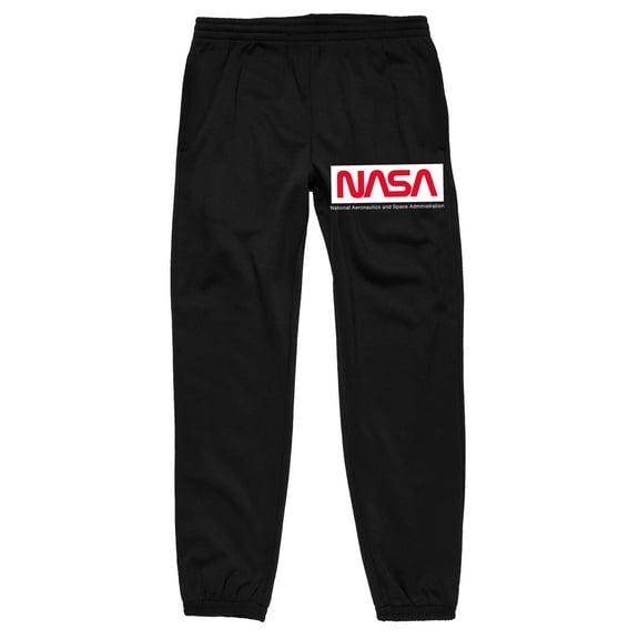 NASA Red Logo Men's Black Sweatpants-Medium