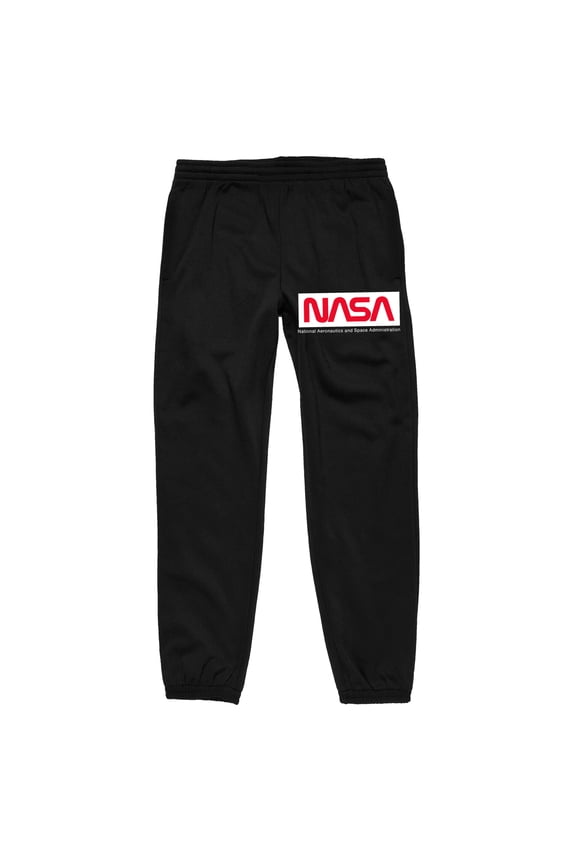 NASA Red Logo Men's Black Sweatpants-Small