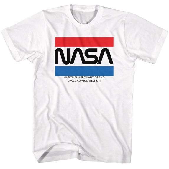 NASA Stripes White Adult T-Shirt S