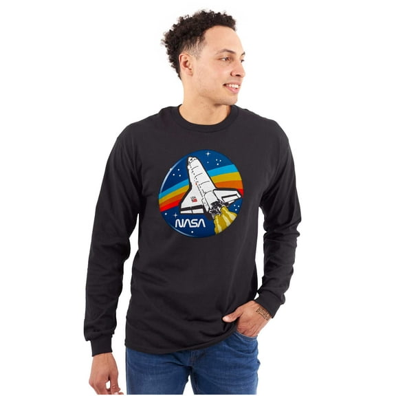 NASA Retro Vintage Space Shuttle Cool Long Sleeve TShirt Men Women Brisco Brands S