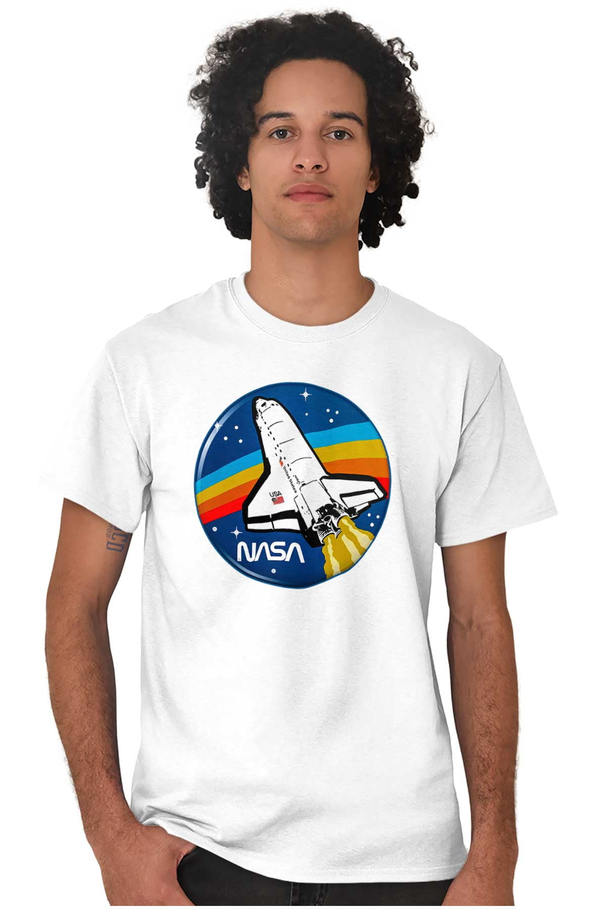 NASA Retro Vintage Space Shuttle Cool Men's Graphic T Shirt Tees Brisco ...
