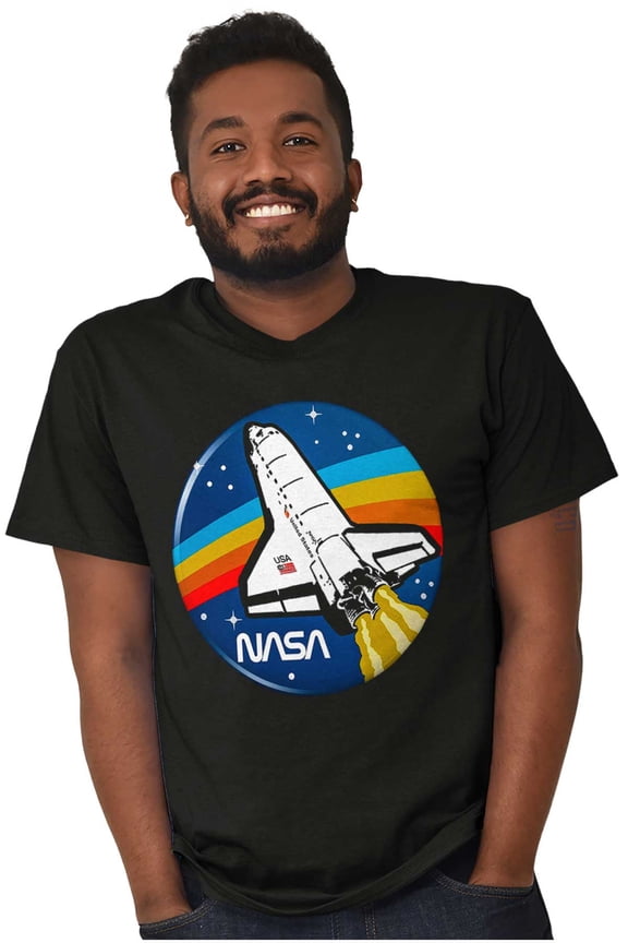 NASA Retro Vintage Space Shuttle Cool Men's Graphic T Shirt Tees Brisco Brands S