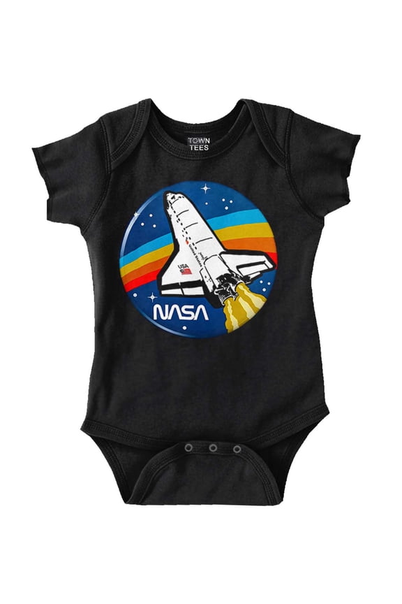 NASA Retro Vintage Space Shuttle Cool Romper Boys or Girls Infant Baby Brisco Brands 24M