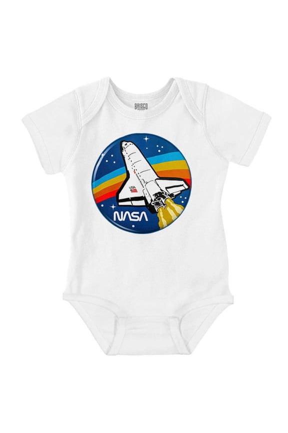 NASA Retro Vintage Space Shuttle Cool Romper Boys or Girls Infant Baby Brisco Brands NB