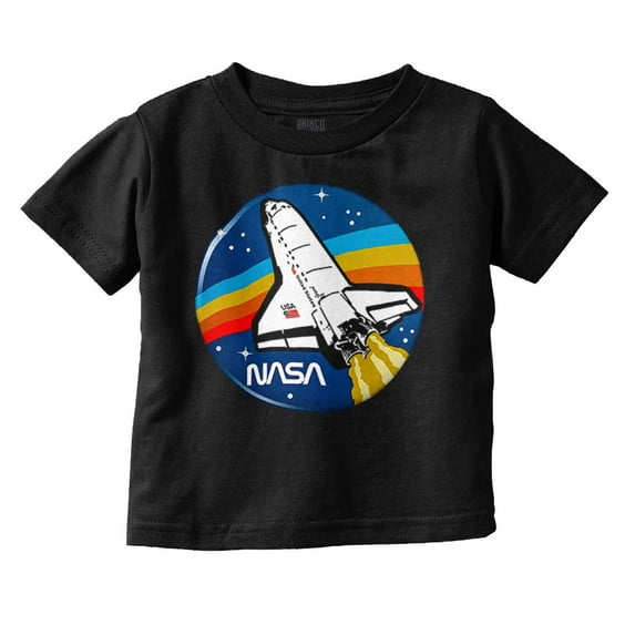 NASA Retro Vintage Space Shuttle Cool Toddler Boy Girl T Shirt Infant Toddler Brisco Brands 12M