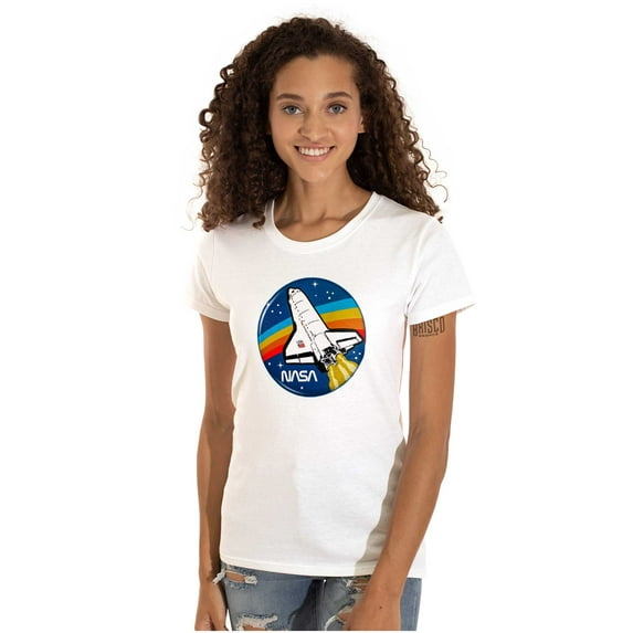 NASA Retro Vintage Space Shuttle Cool Women's T Shirt Ladies Tee Brisco Brands L