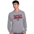 thumbnail image 1 of NASA Retro Worm Logo American Flag Long Sleeve TShirt Men Women Brisco Brands S, 1 of 6