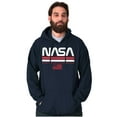 thumbnail image 1 of NASA Retro Worm Logo American Flag Unisex Plus Size Hoodie Brisco Brands 5X, 1 of 4