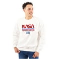 thumbnail image 1 of NASA Retro Worm Logo American Flag Unisex Plus Size Sweatshirt Brisco Brands 2X, 1 of 5