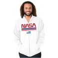 thumbnail image 1 of NASA Retro Worm Logo American Flag Unisex Plus Size Zip Hoodie Brisco Brands 3X, 1 of 5