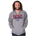 thumbnail image 1 of NASA Retro Worm Logo American Flag Zip Up Hoodie Men's Women's Brisco Brands S, 1 of 6