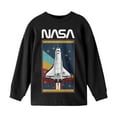 thumbnail image 1 of NASA Rocket Launching Boy's Black Long Sleeve Shirt-Medium, 1 of 1