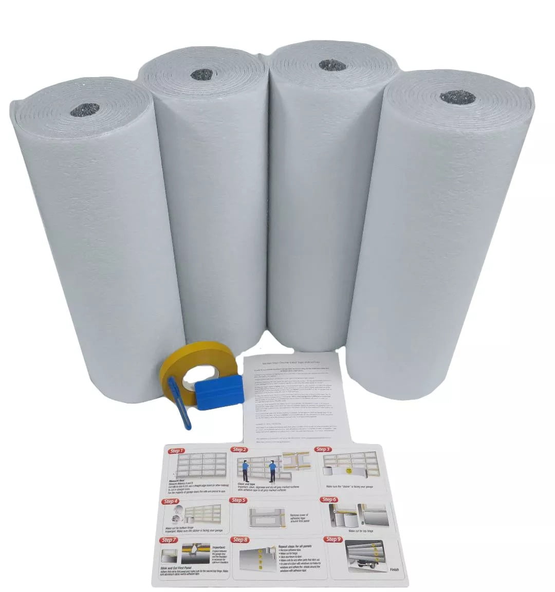 NASA SSR 1 Car Garage Door Reflective White Foam Core Insulation Kit 9x7 9x8