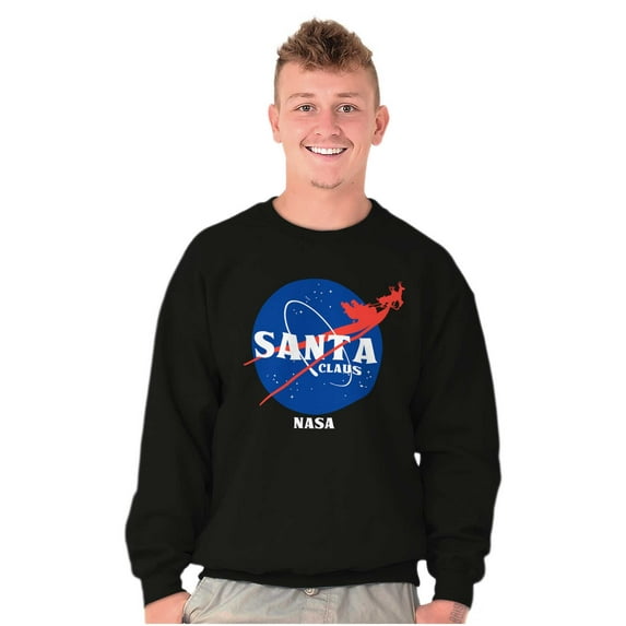 NASA Santa Claus Christmas Sleigh Sweatshirt for Men or Women Brisco Brands S