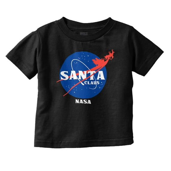 NASA Santa Claus Christmas Sleigh Toddler Boy Girl T Shirt Infant Toddler Brisco Brands 6M
