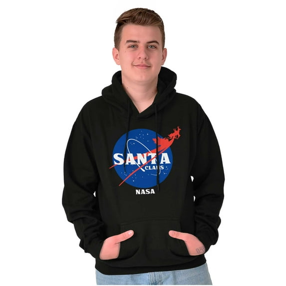 NASA Santa Claus Christmas Sleigh Unisex Plus Size Hoodie Brisco Brands 4X