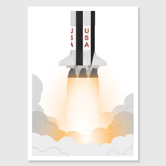 NASA Saturn V Minimalist Space Poster