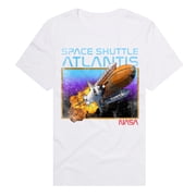 NASA Shuttle Atlantis Unisex Adult Premium T Shirt Large White