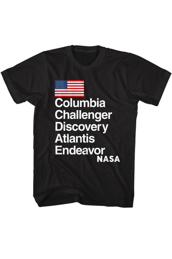 NASA Shuttle Names Black T-Shirt