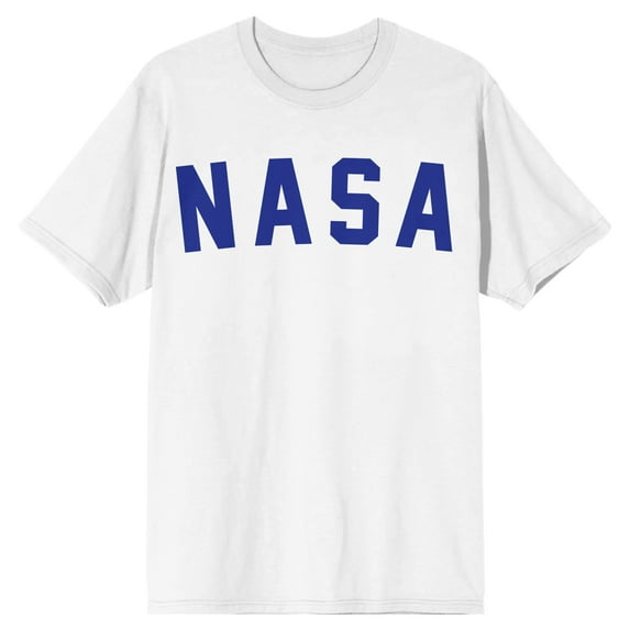 NASA Simple Text Men's White T-shirt-3XL