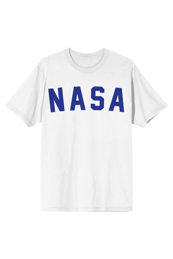 NASA Simple Text Men's White T-shirt-XL