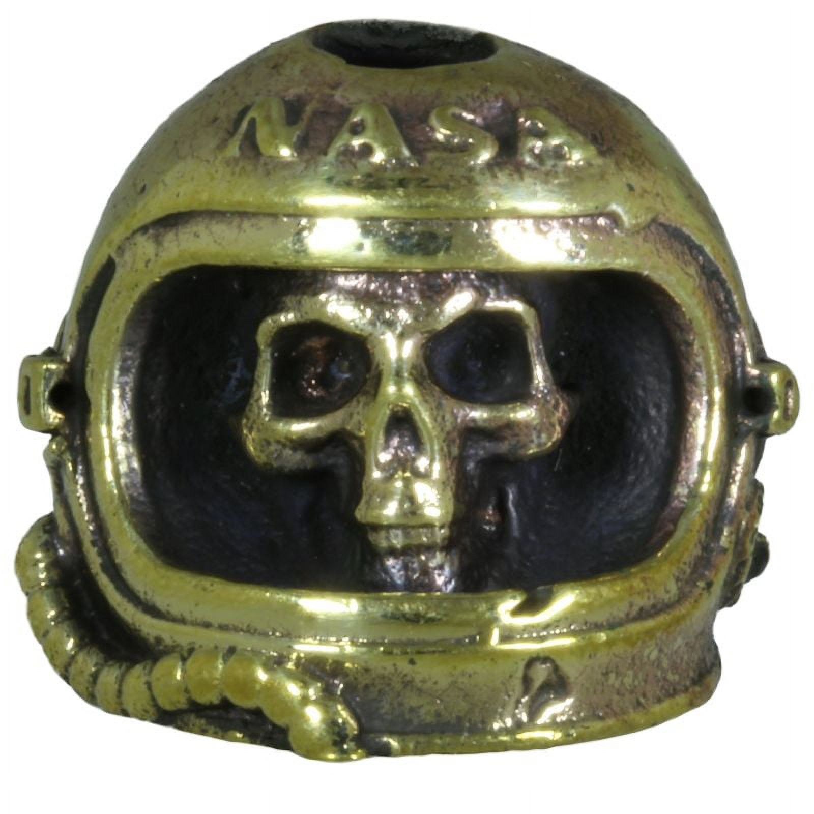 NASA Skull Paracord / Lanyard Bead in Brass for Jig Pro Shop by Comrade Kogut