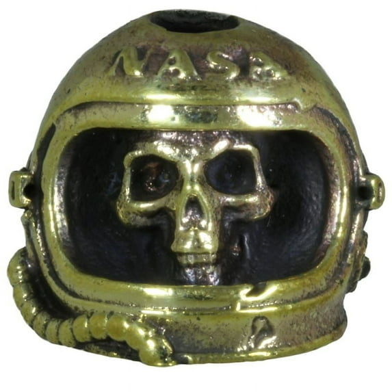 NASA Skull Paracord / Lanyard Bead in Brass for Jig Pro Shop by Comrade Kogut
