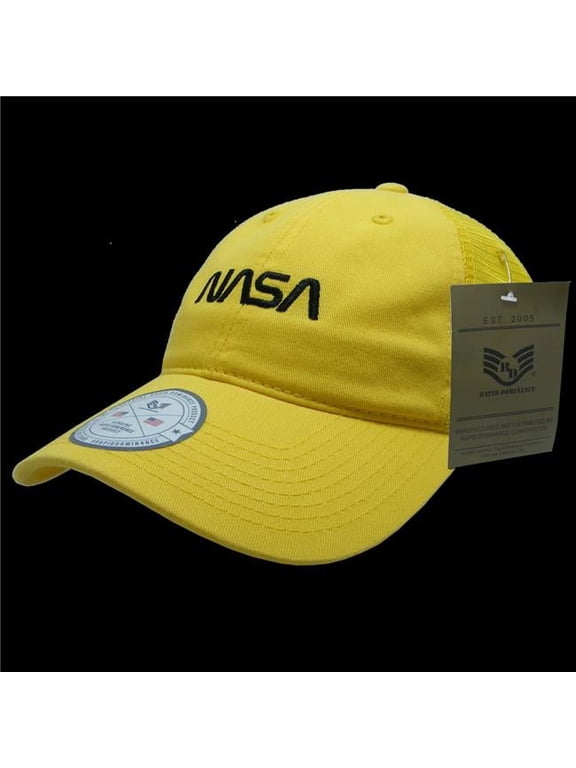 NASA Soft Trucker Caps, Worm, Yellow
