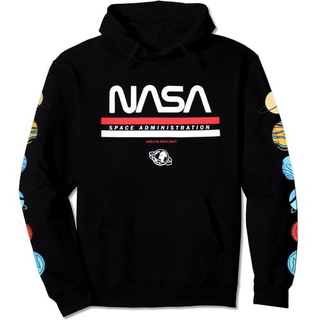 NASA Space Administration Men's Hoodie, Black, X-Large