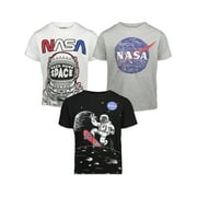 NASA Space Astronaut Big Boys 3 Pack Pullover T-Shirts Toddler to Big Kid