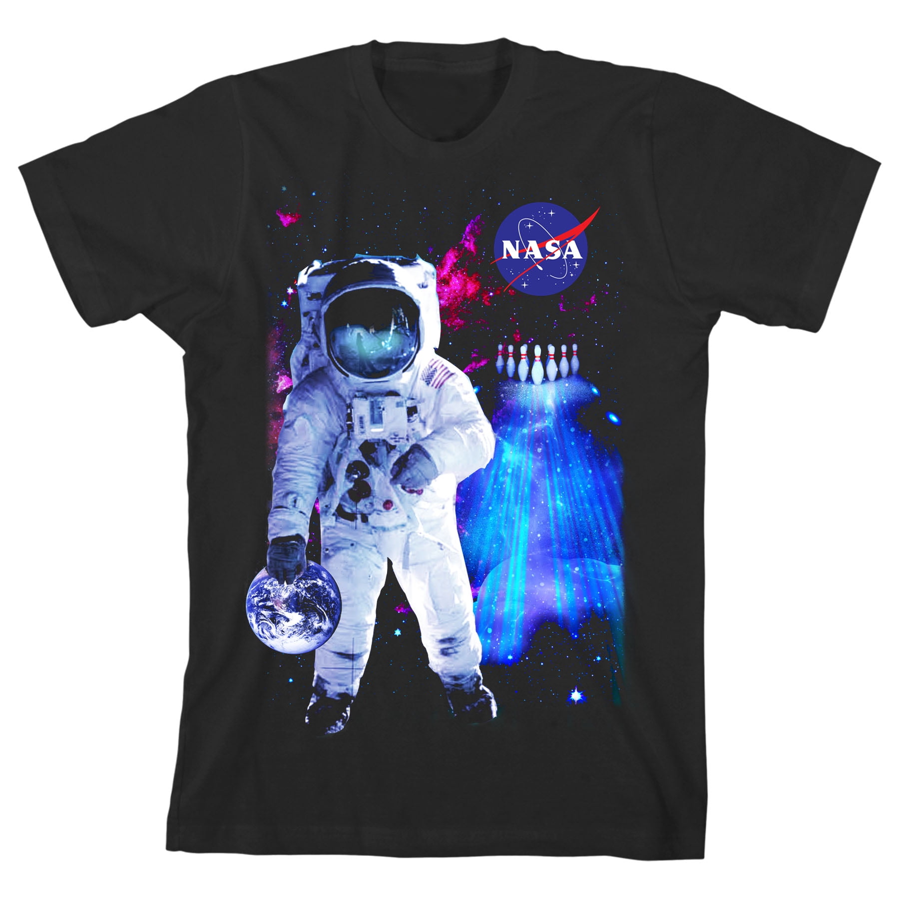 NASA Space Bowling Youth Boys T-shirt-Large - Walmart.com