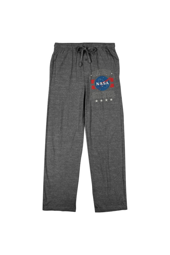 NASA Space Logo Men's Heather Grey Sleep Pajama Pants-S