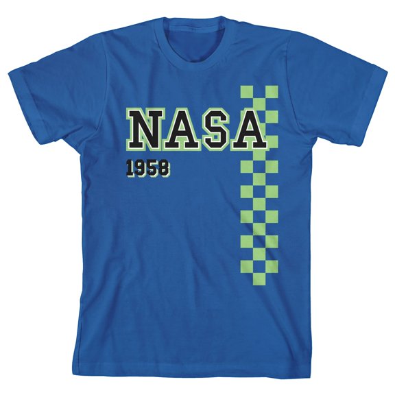 NASA Space Program Founded 1958 Youth Boys Blue Graphic T-Shirt-Large