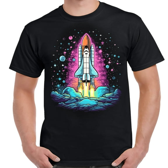 NASA Space Shuttle Color Blast Off Adult Shirt-XL