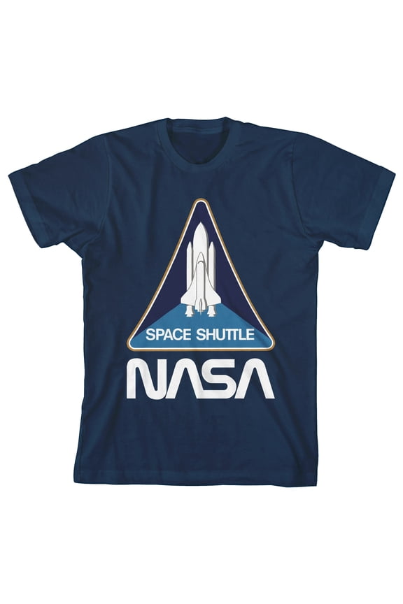 NASA Space Shuttle Launch Youth Boys Navy Blue Graphic T-Shirt-Large