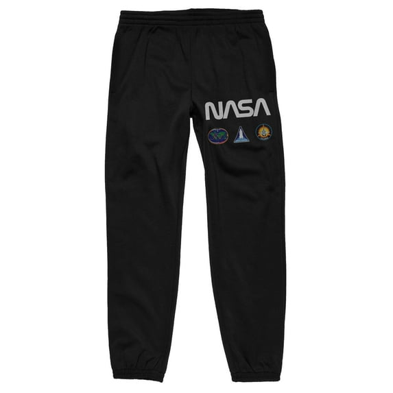 NASA Space Shuttle Logo Men's Black Jogger Pants-Small