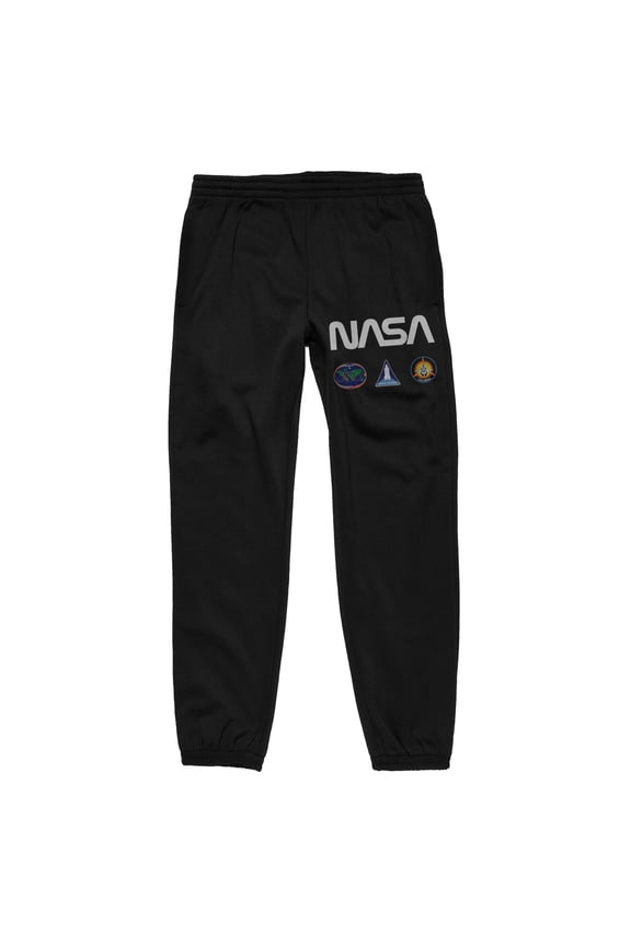 NASA Space Shuttle Logo Men's Black Jogger Pants-XXL