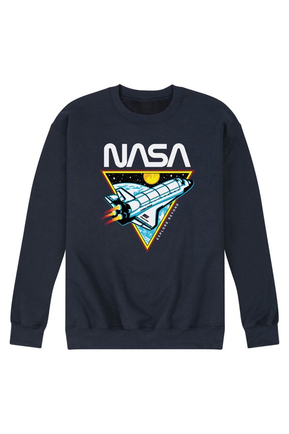 - Space Shuttle Logo - Men's Crew Neck Fleece Pullover