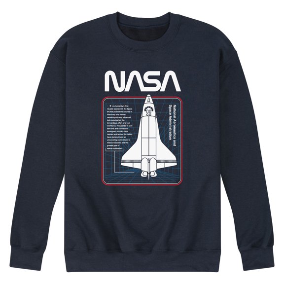 NASA - Space Shuttle Logo - Men's Crew Neck Fleece Pullover