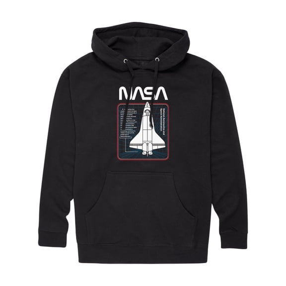NASA - Space Shuttle Logo - Men's Pullover Hooded Fleece Sweatshirt