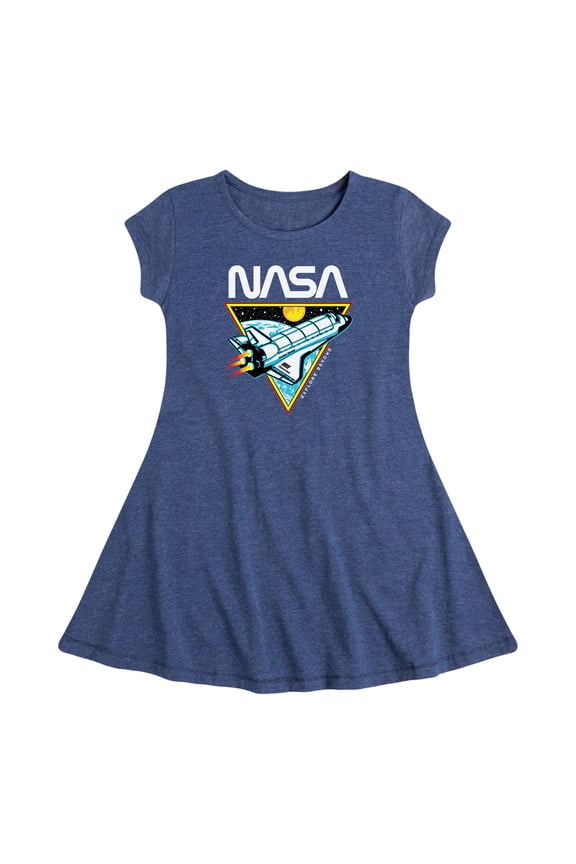 - Space Shuttle Logo - Toddler And Youth Girls Fit And Flare Dress
