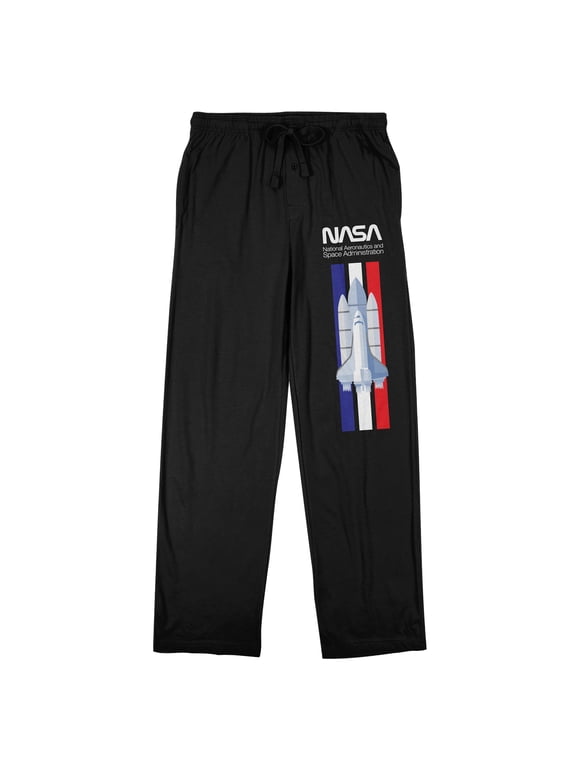 NASA Space Shuttle Men's Black Sleep Pajama Pants-Medium