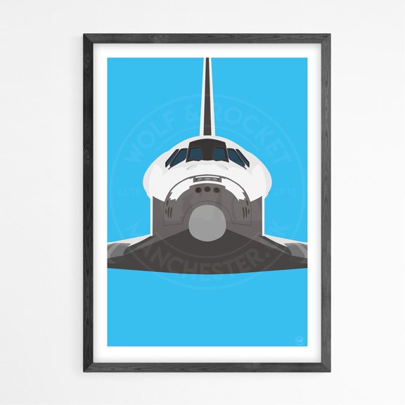 NASA Space Shuttle Minimalist Poster, Space Wall Art Print