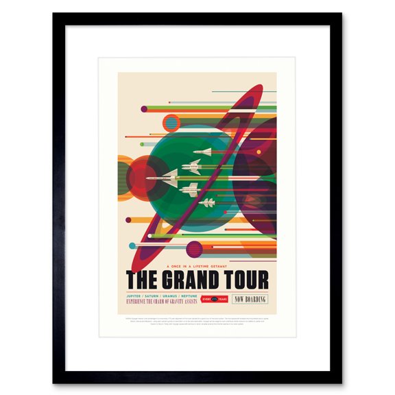 NASA Space Travel Advert Grand Tour Artwork Framed Wall Art Print 9X7 Inch