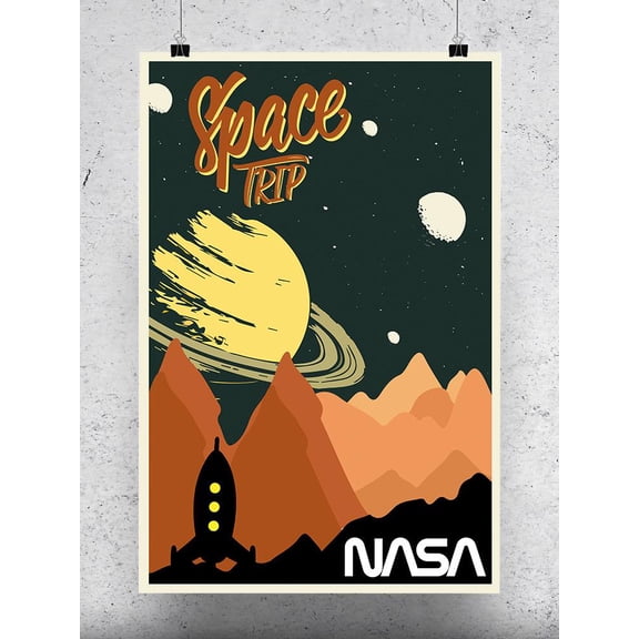 NASA Space Trip Cool Retro Space Art Poster - NASA Designs,