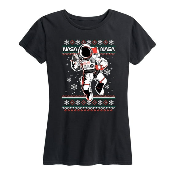 NASA - Spaceman Ugly Christmas Sweater - Women's Short Sleeve Graphic T-Shirt