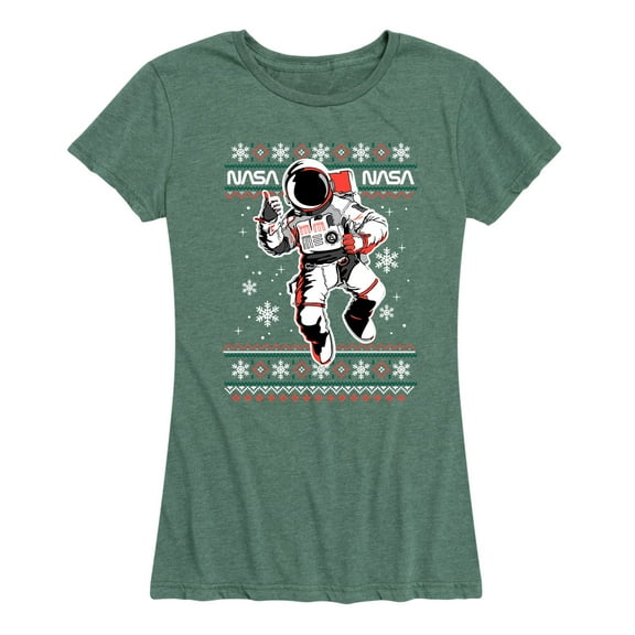 NASA - Spaceman Ugly Christmas Sweater - Women's Short Sleeve Graphic T-Shirt
