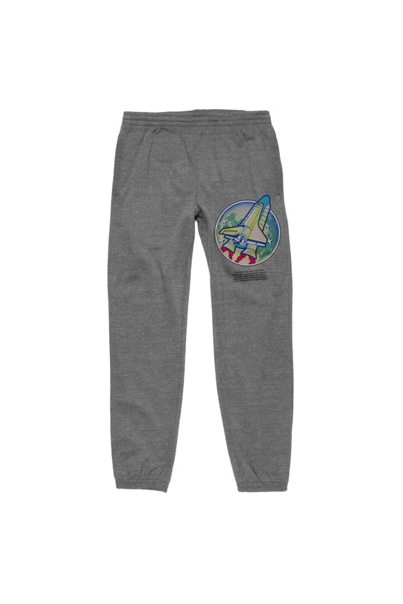 NASA Spaceship Logo Men's Athletic Gray Graphic Sweatpants-XXL
